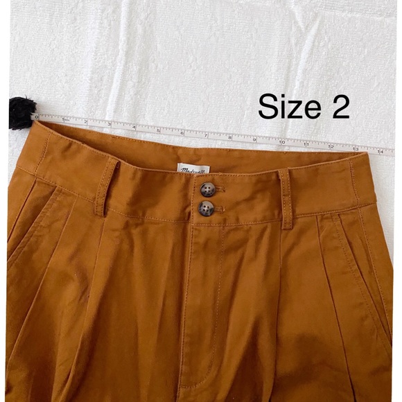 NWT Madewell Pleated Wide Leg Pants, Golden Pecan - Picture 11 of 13